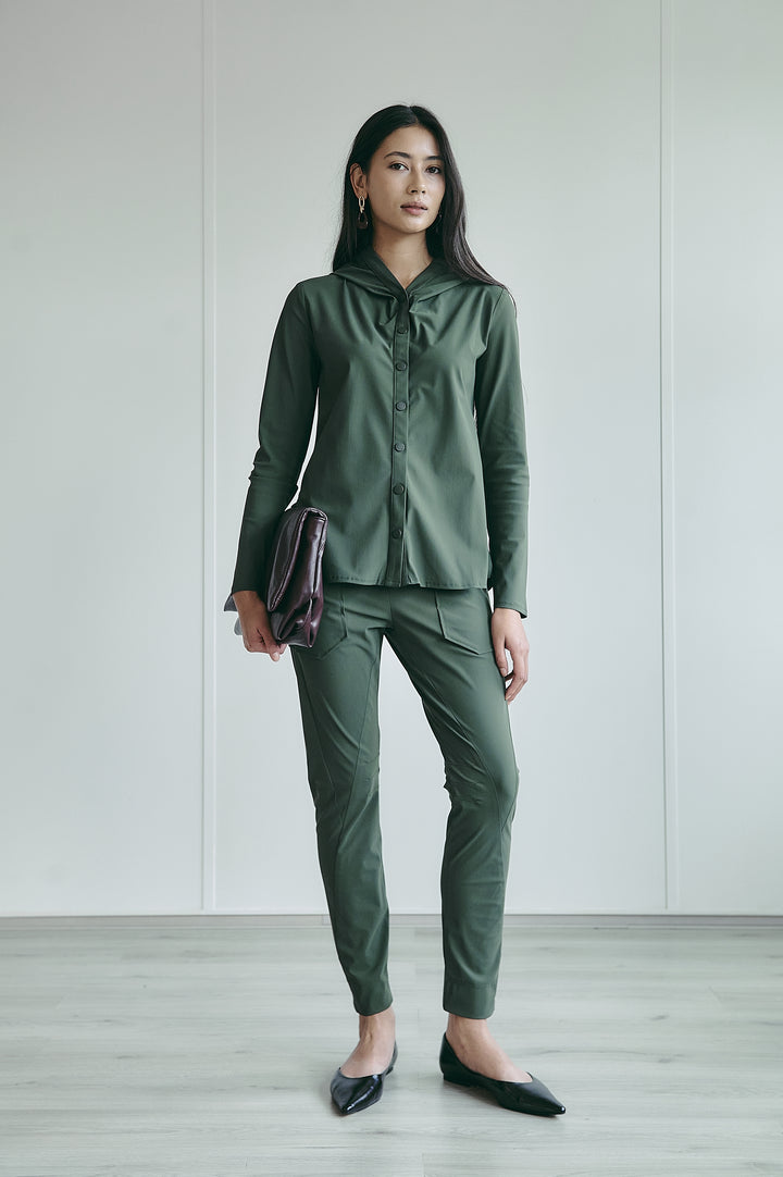 Veronica blouse technical jersey | Army