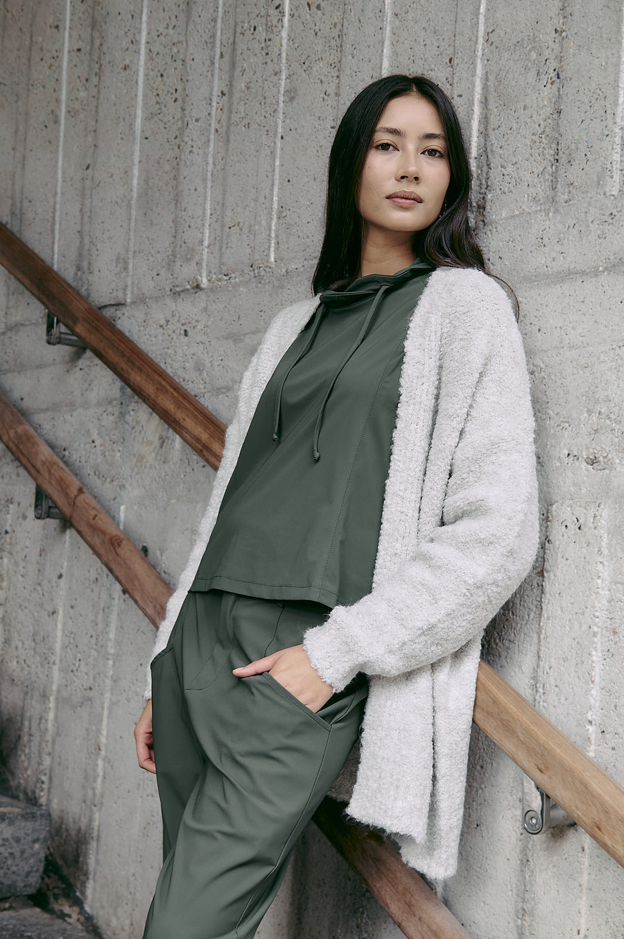 Cardigan boucle 25574 | Light Grey