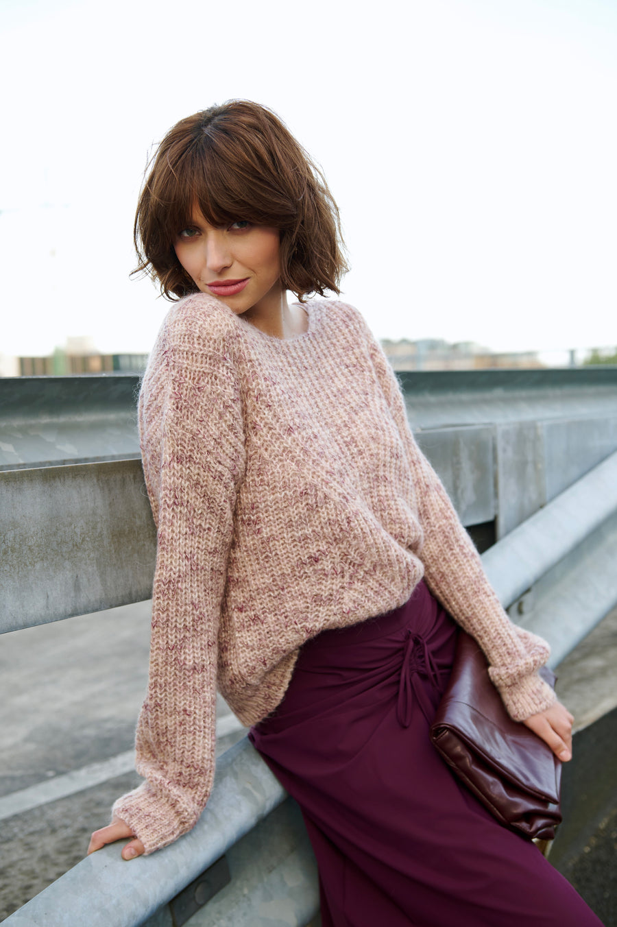 Pullover melange H23376 | Pink