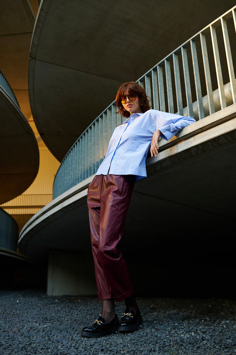 Daphne eco leather pants | Bordo