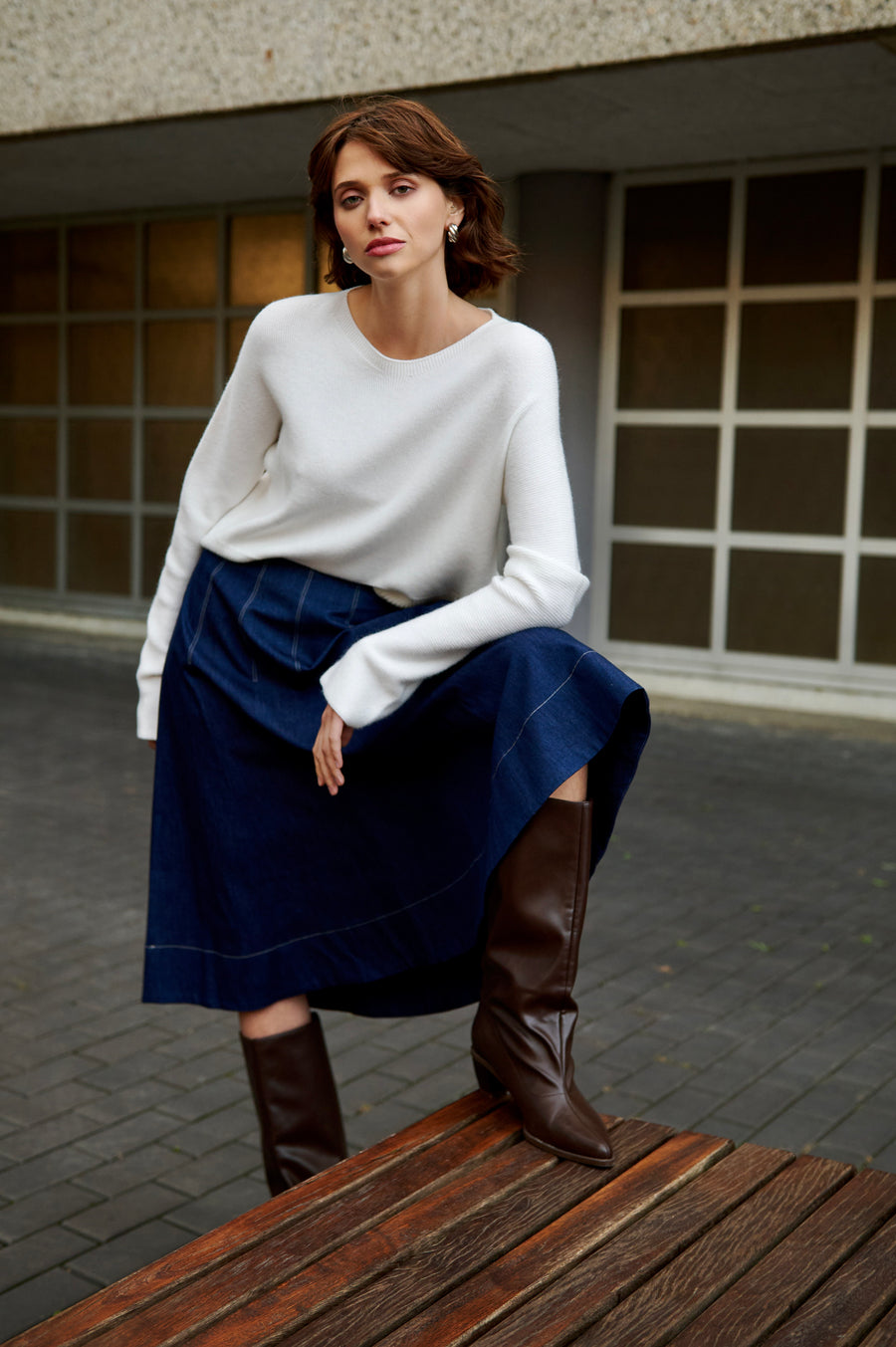 Mishele denim skirt | Blue denim