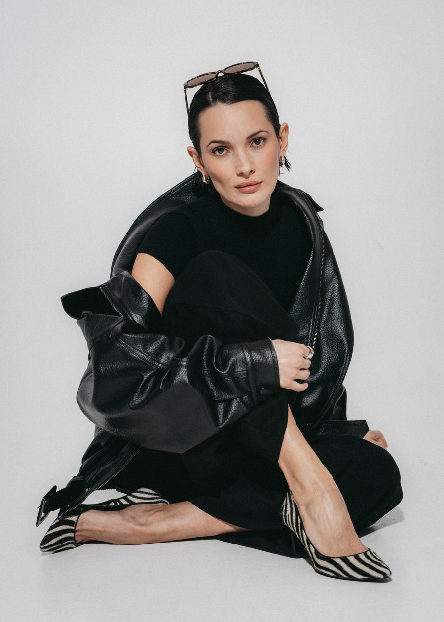 Bo eco leather oversized  jacket