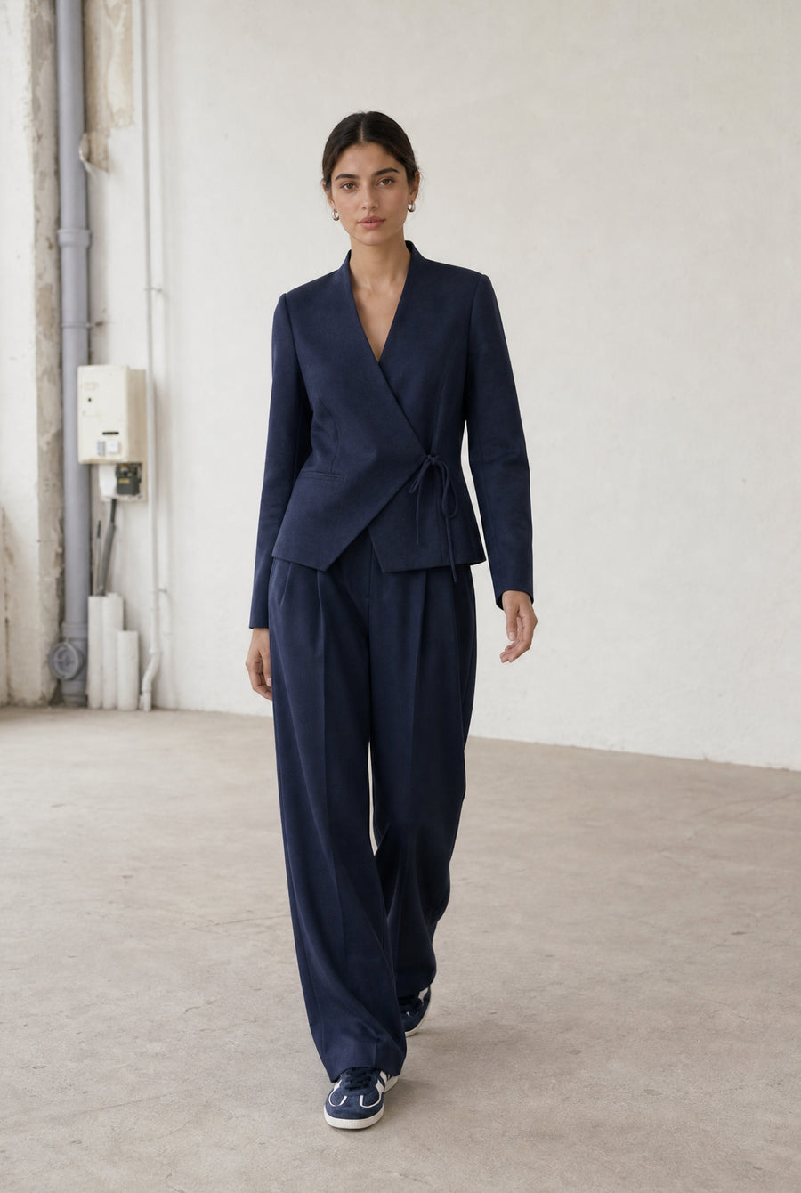 Lean wide-leg broek