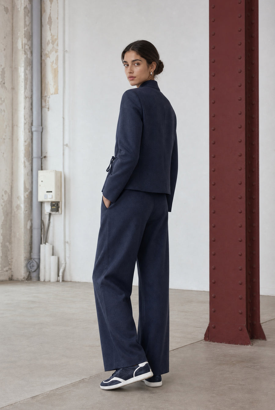 Lean wide-leg broek