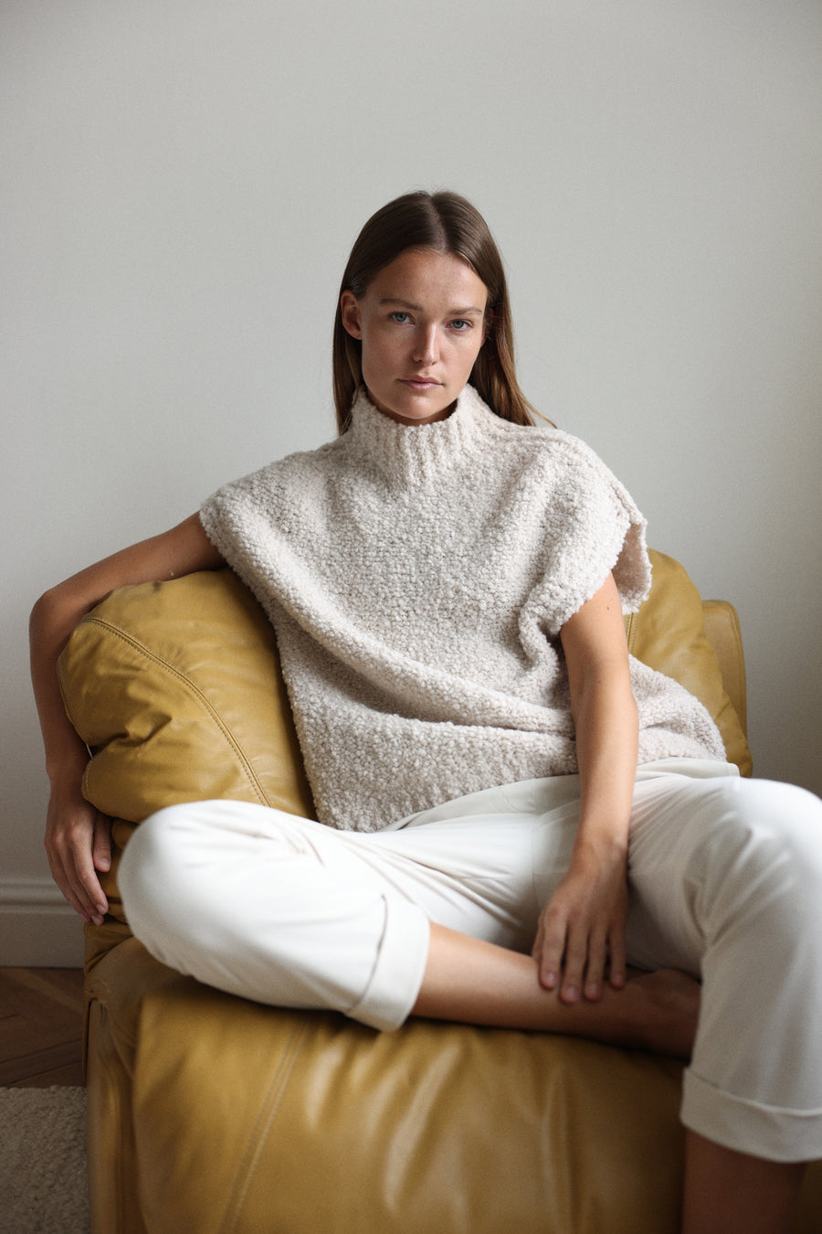 Coarse Boucle vest | Off White