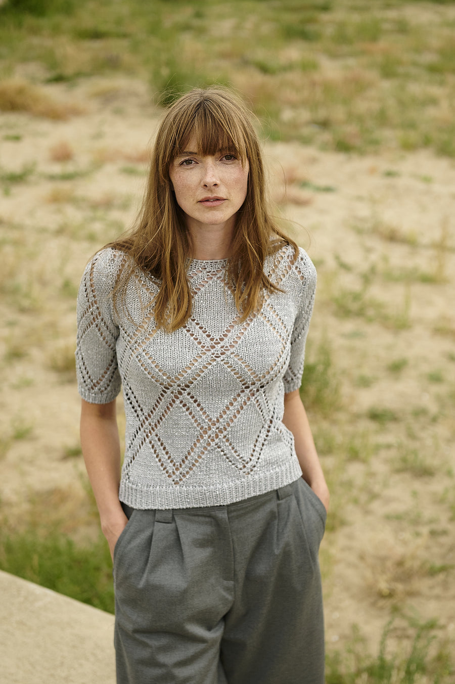 Openwork top with sequins 9040 | Silver