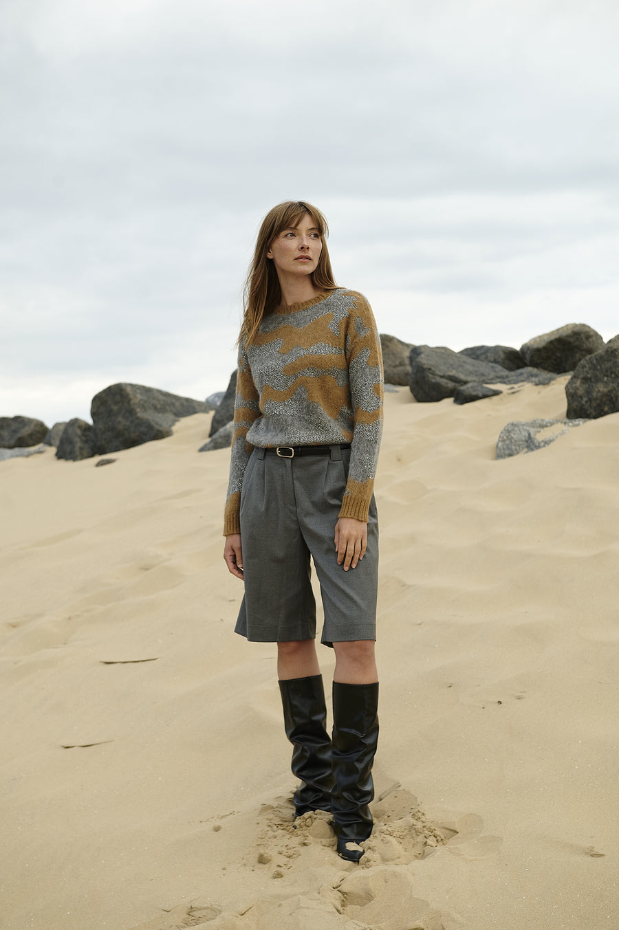 Monna viscose short pants | Dark Grey