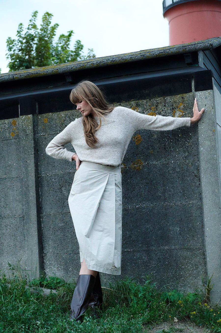 Alissa taffeta skirt | Beige