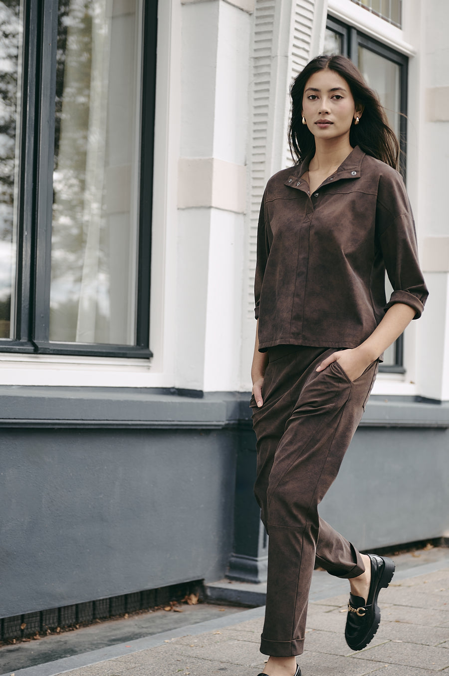 Angelika top technical jersey | Brown
