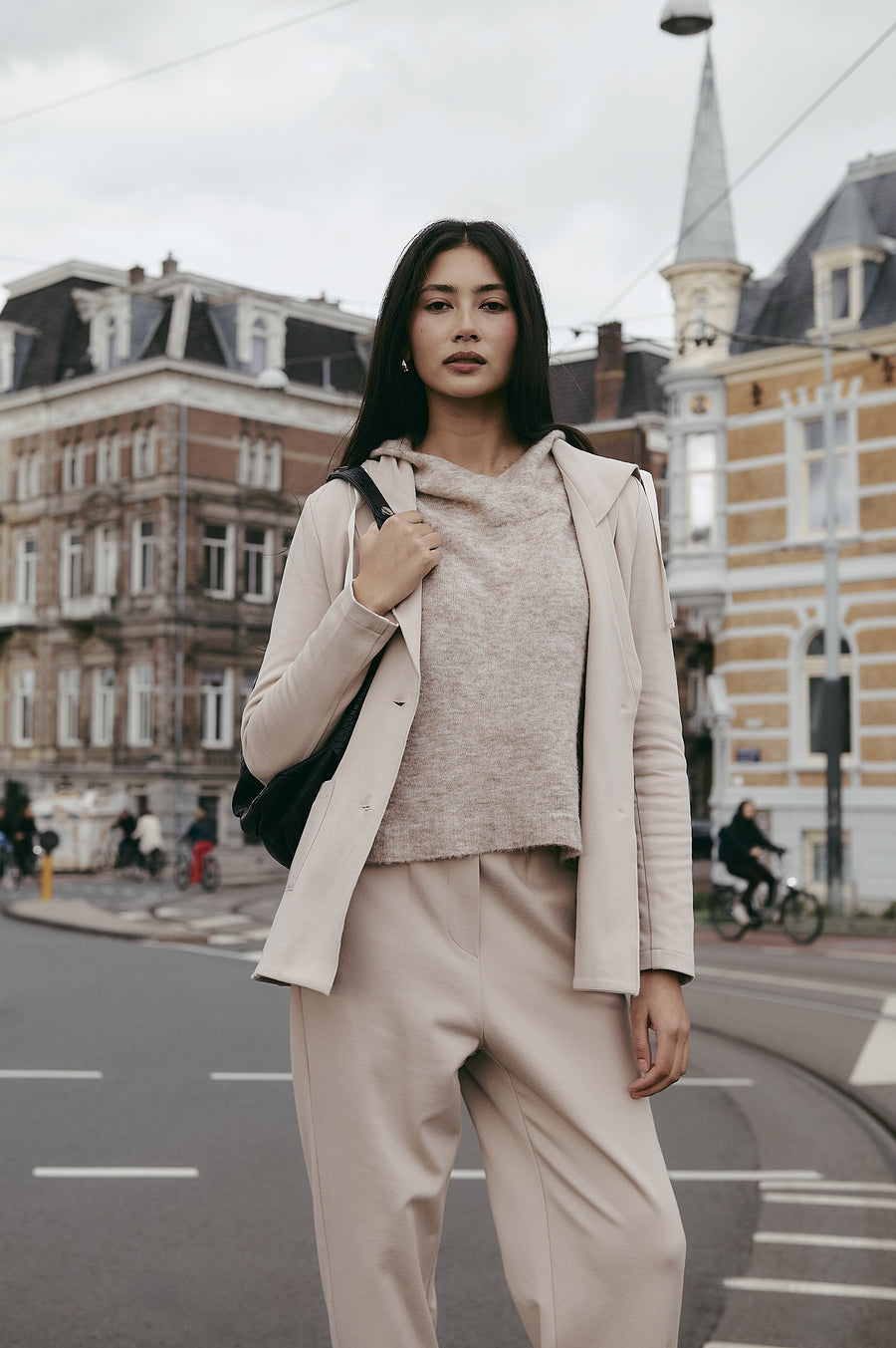 Primo viscose elastane  pants | Beige