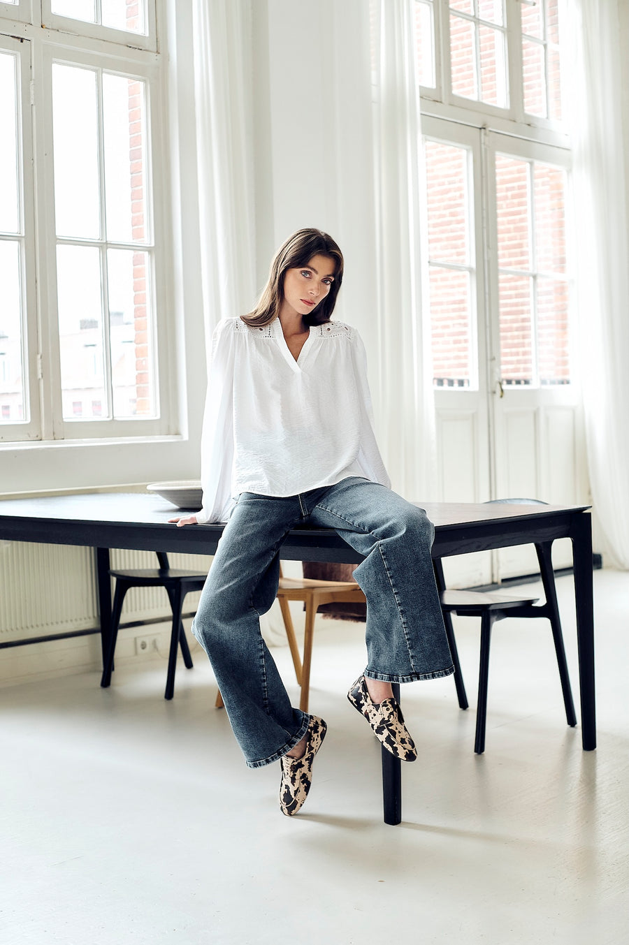 Alen viscose lace blouse