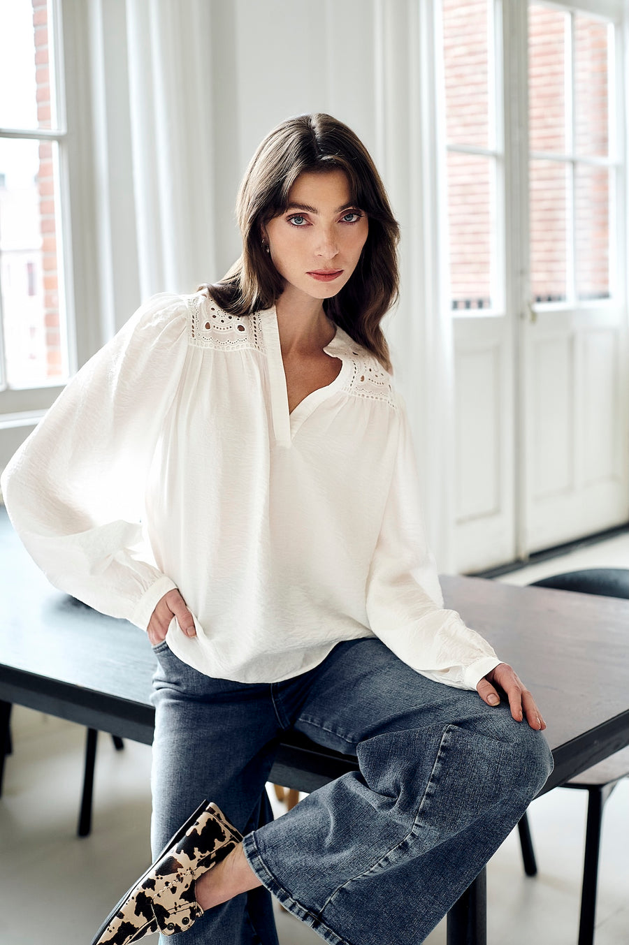Alen viscose lace blouse