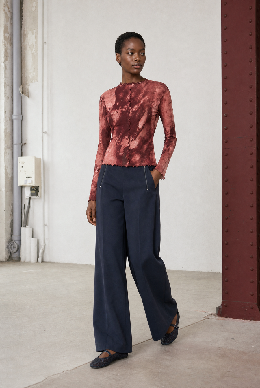 Janette allover print top