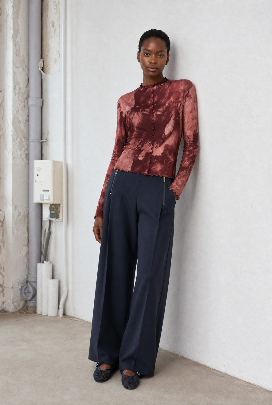 Janette allover print top
