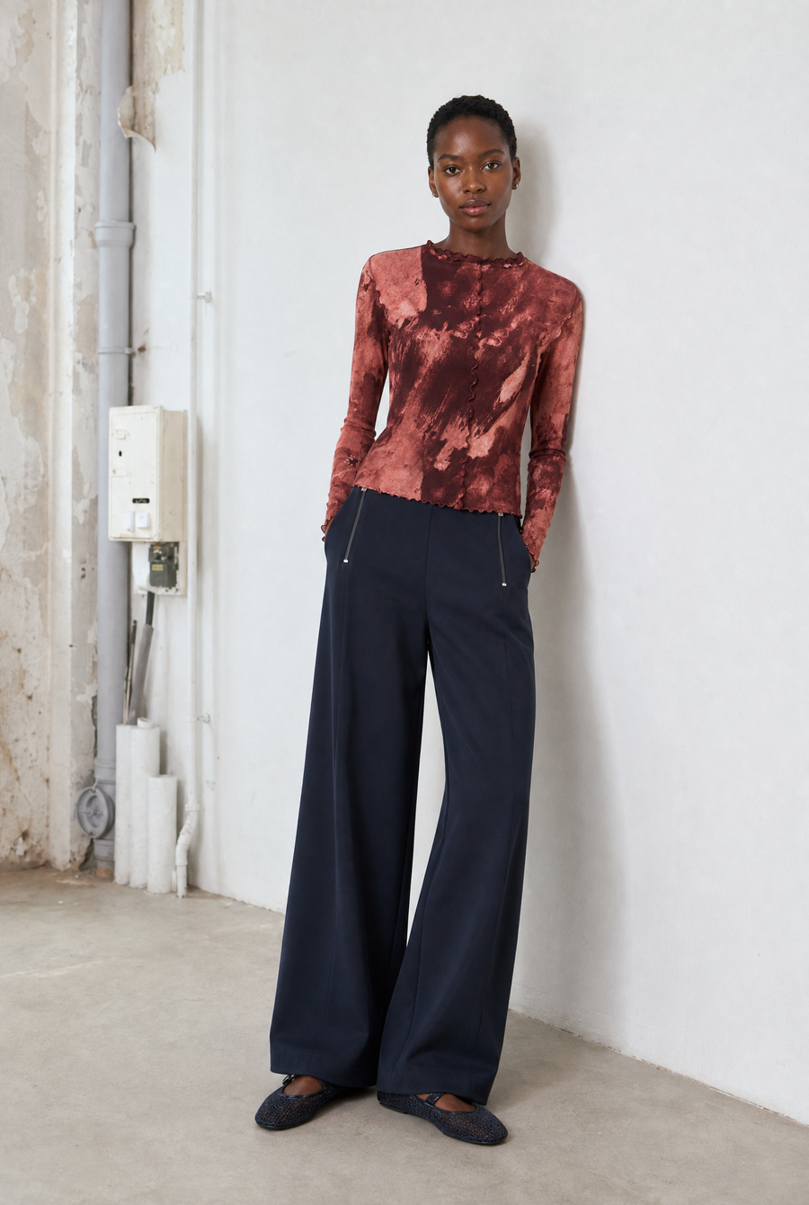 Janette allover print top