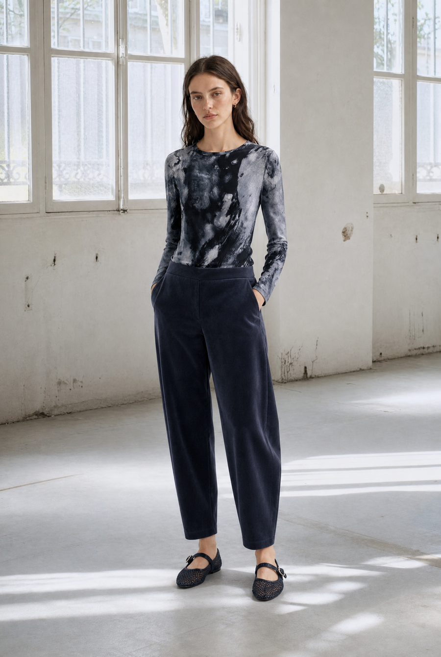Janette allover print top