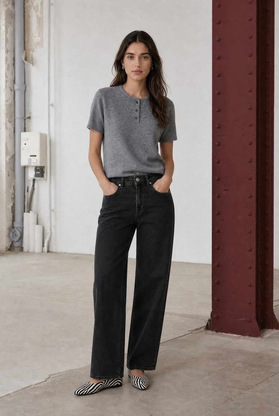 Moon unifarbenes Stricktop