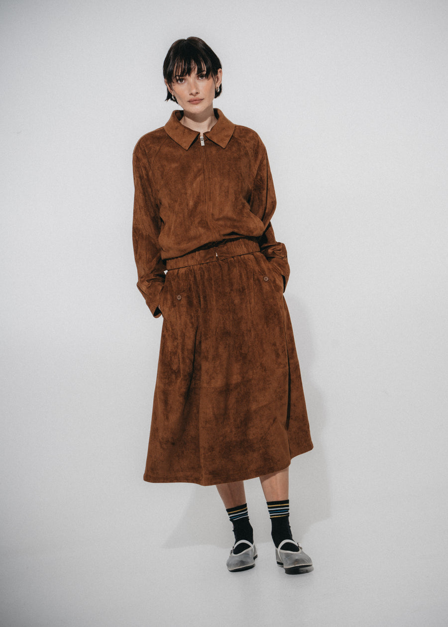 Isla suede effect skirt