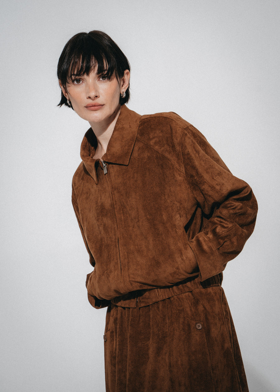 Pia suede effect bomber jacket