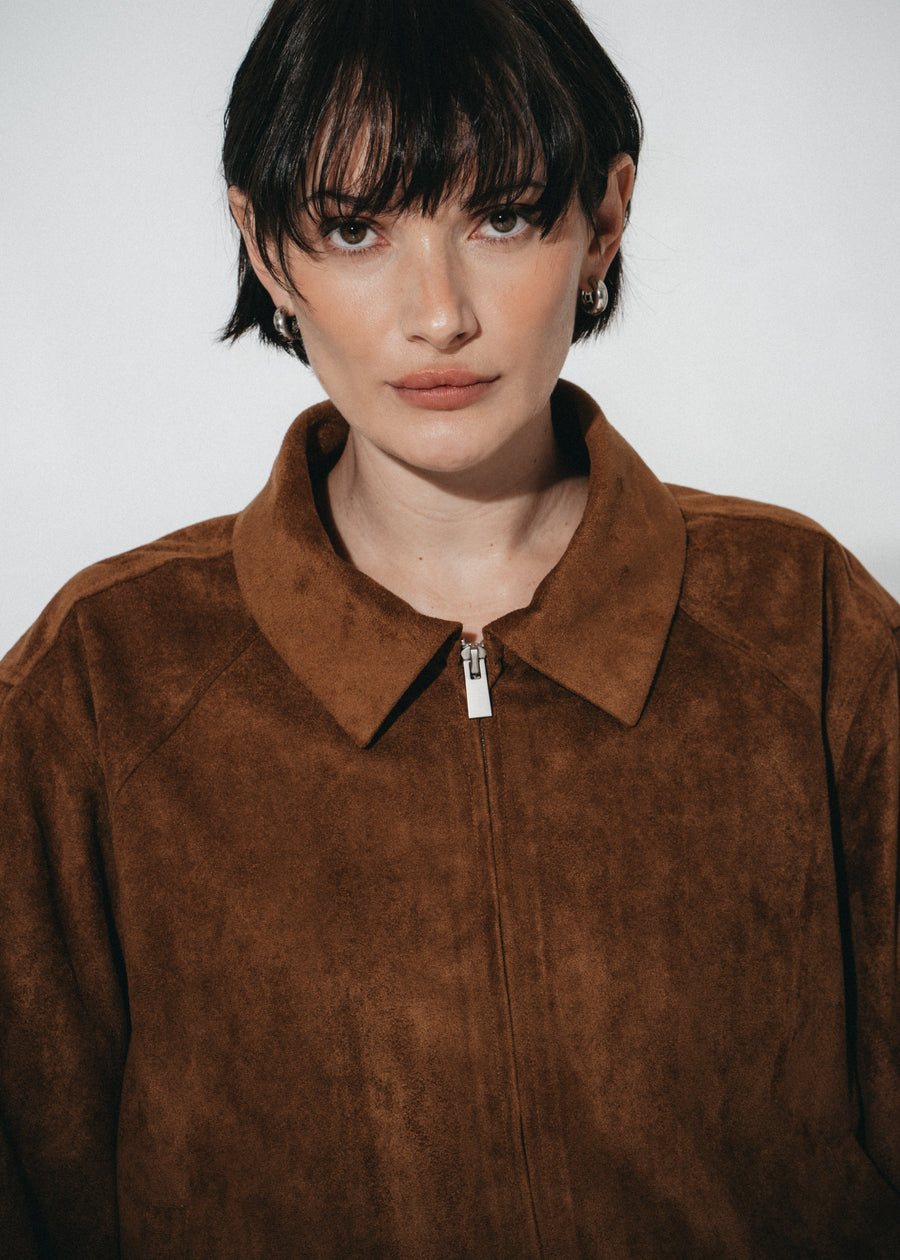 Pia suede effect bomber jacket