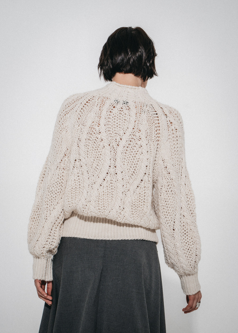 Cozy winter pullover 3094 | Ecru