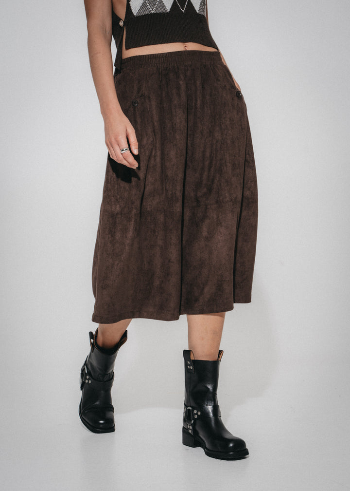 Isla suede effect skirt