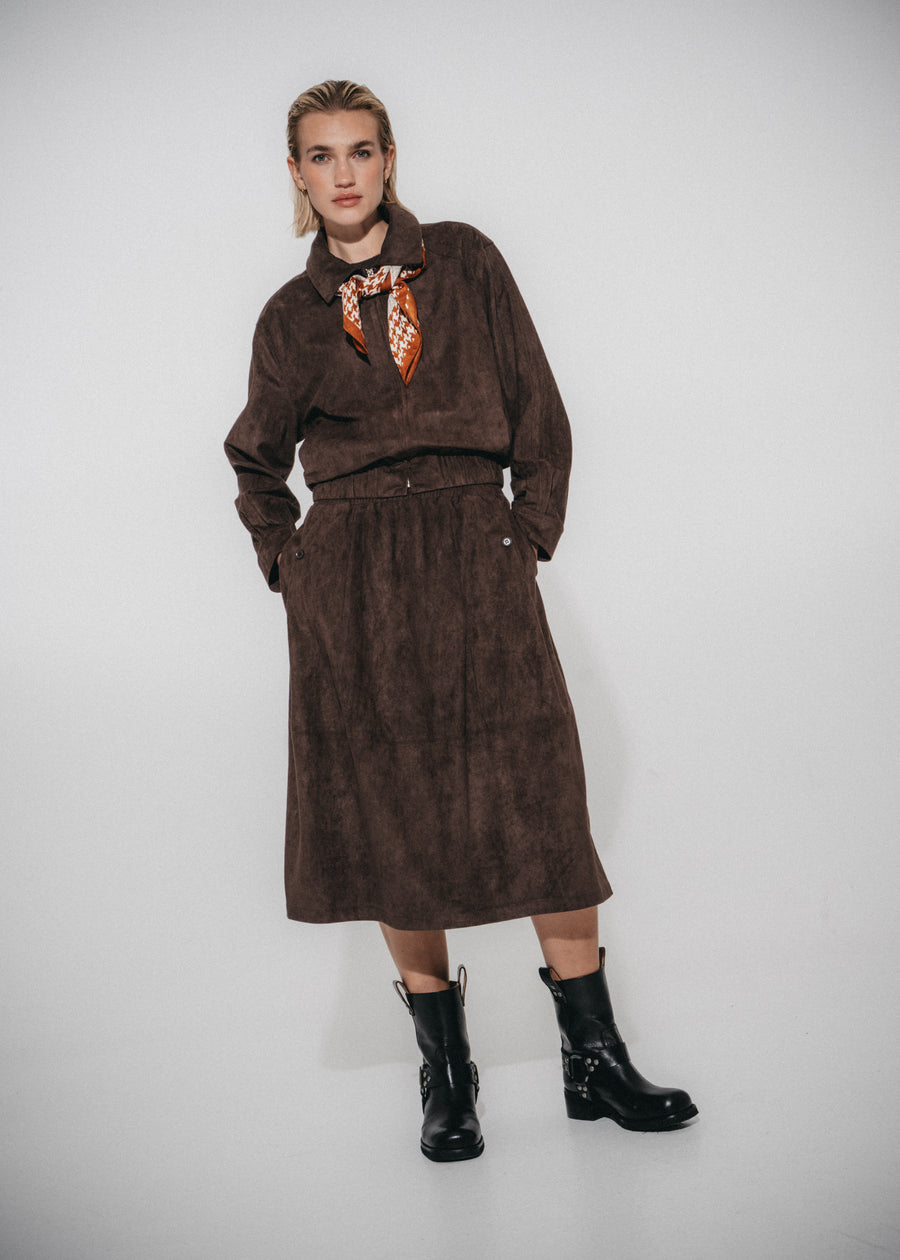 Isla suede effect skirt