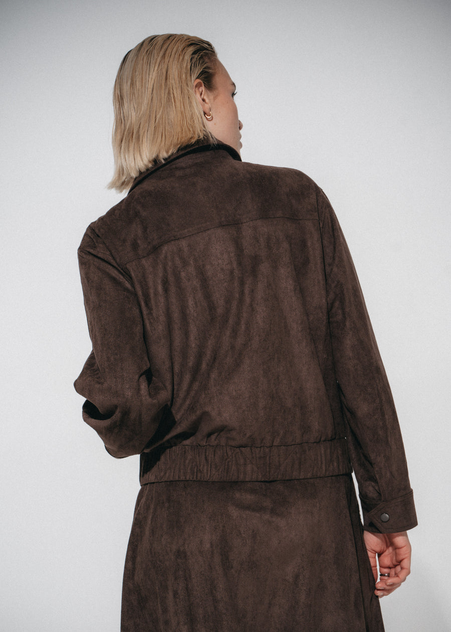 Pia suede effect bomber jacket