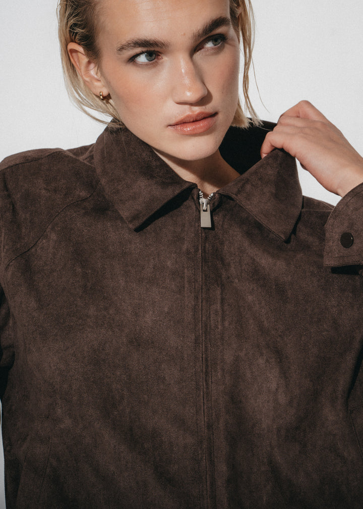 Pia suede effect bomber jacket