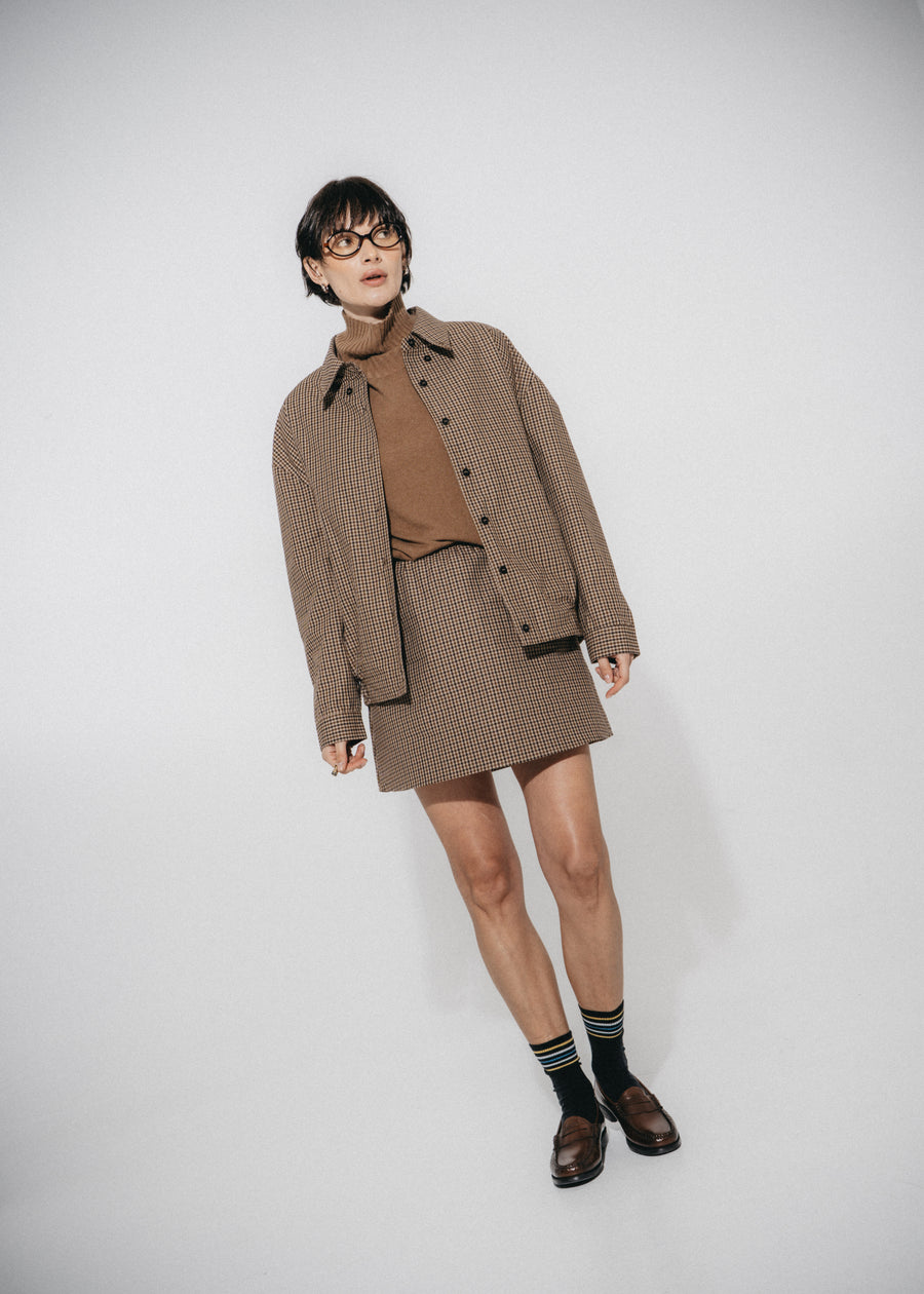 Iconic check cotton bomber jacket