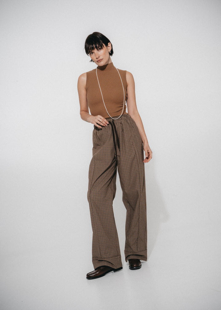 Rey check cotton pants