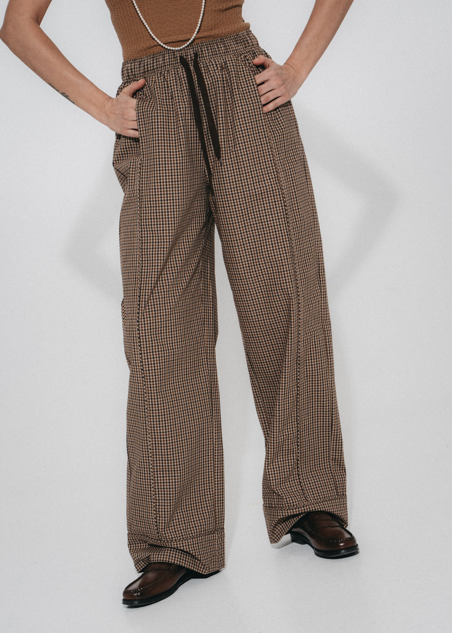 Rey check cotton pants