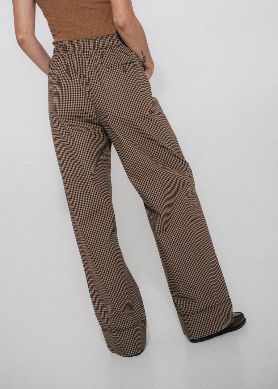 Rey check cotton pants