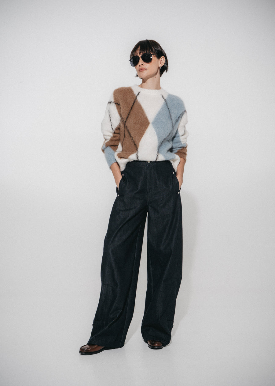 Brushed rombo Pullover H25205 | Off White