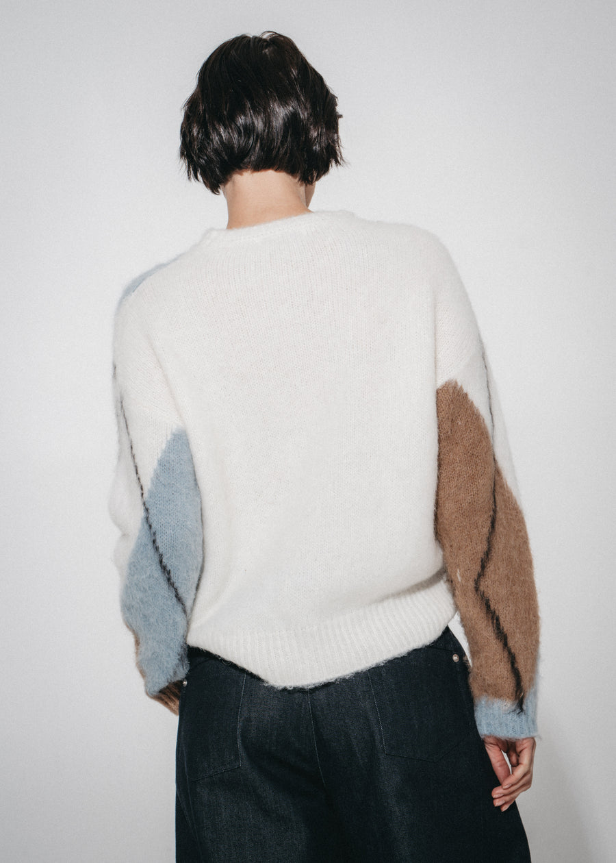Brushed rombo Pullover H25205 | Off White