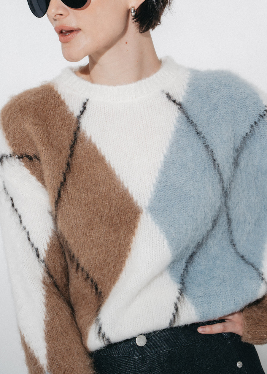 Brushed rombo Pullover H25205 | Off White