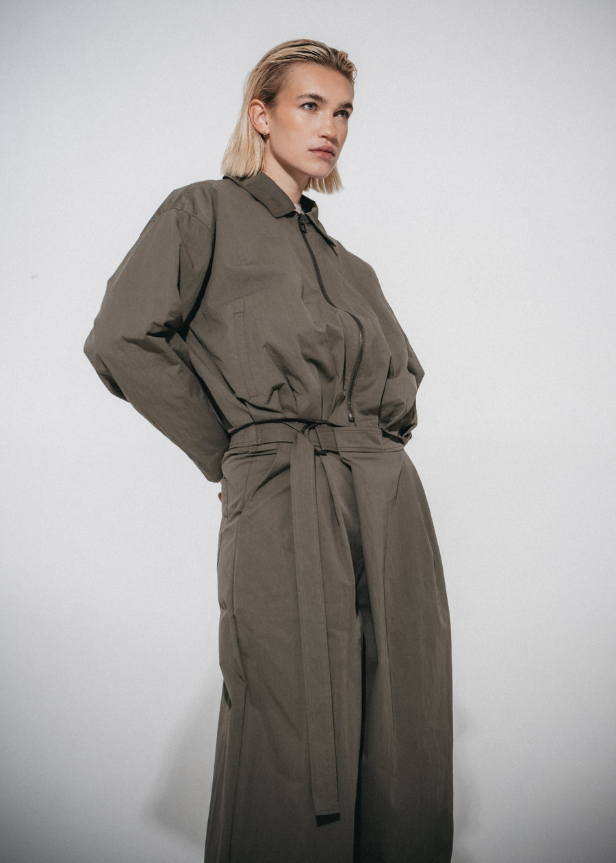 Fuel cotton pleated pants