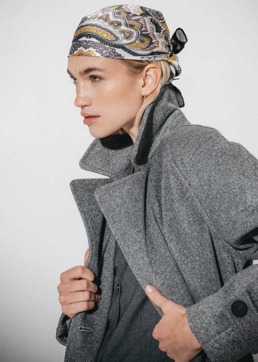 Long alveare coat 61633 | Grigio medio