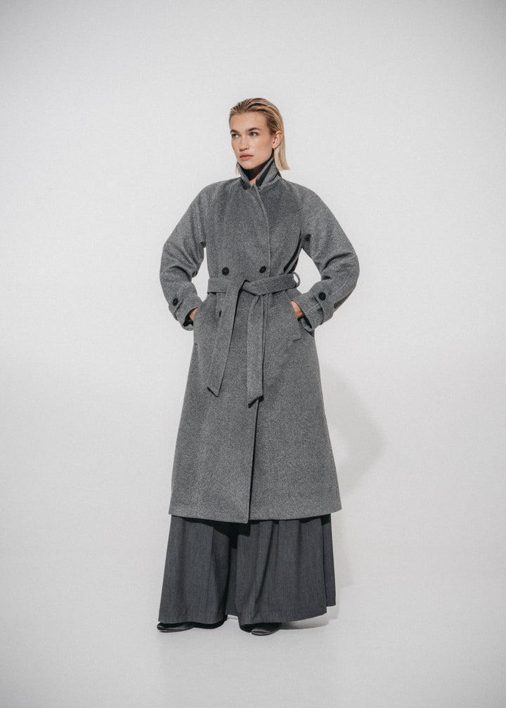 Long alveare coat 61633 | Grigio medio