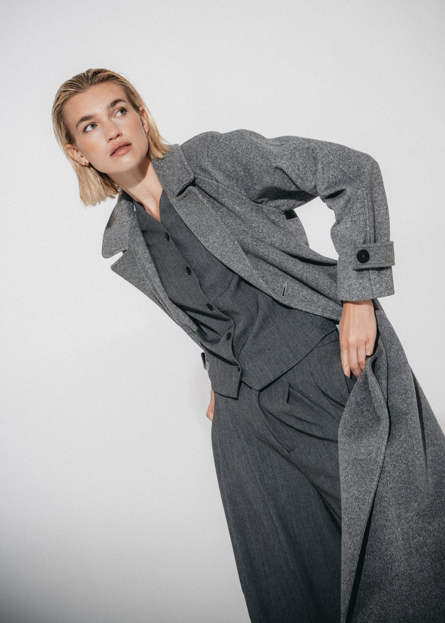 Long alveare coat 61633 | Grigio medio