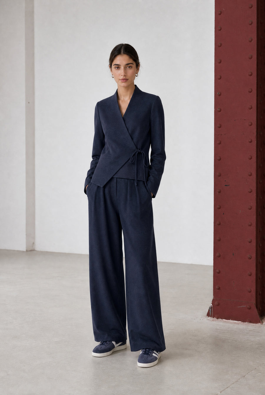 Lean wide-leg broek