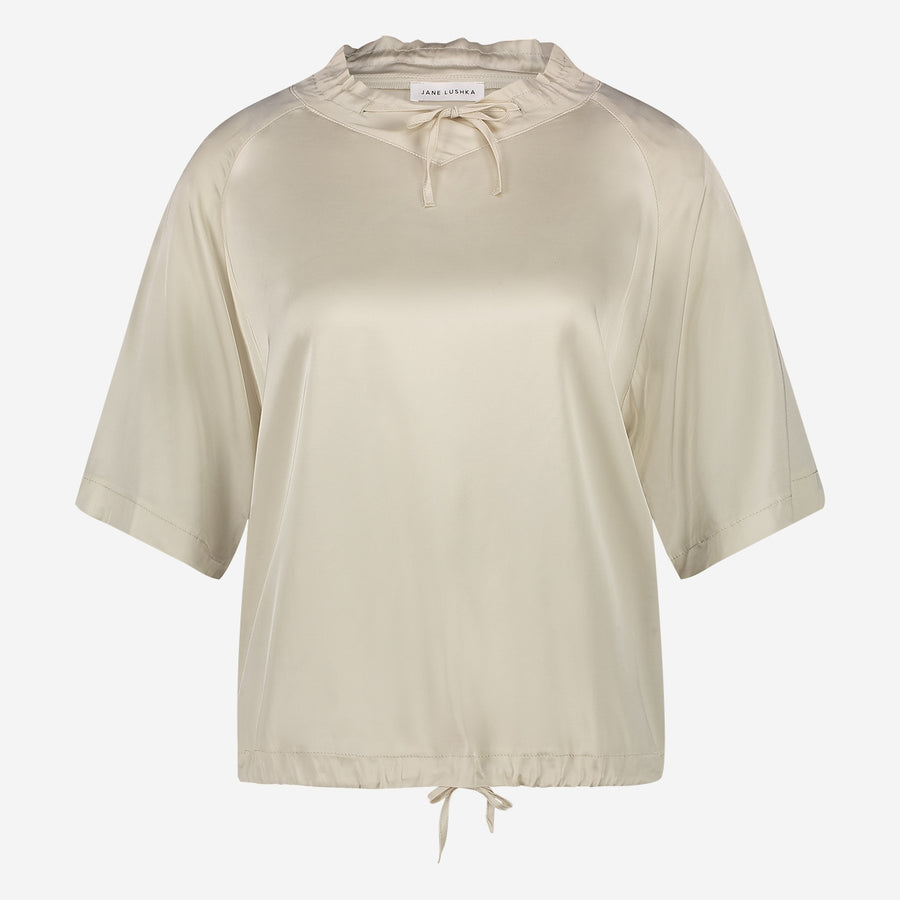 Gia stretch viscose top | Ecru