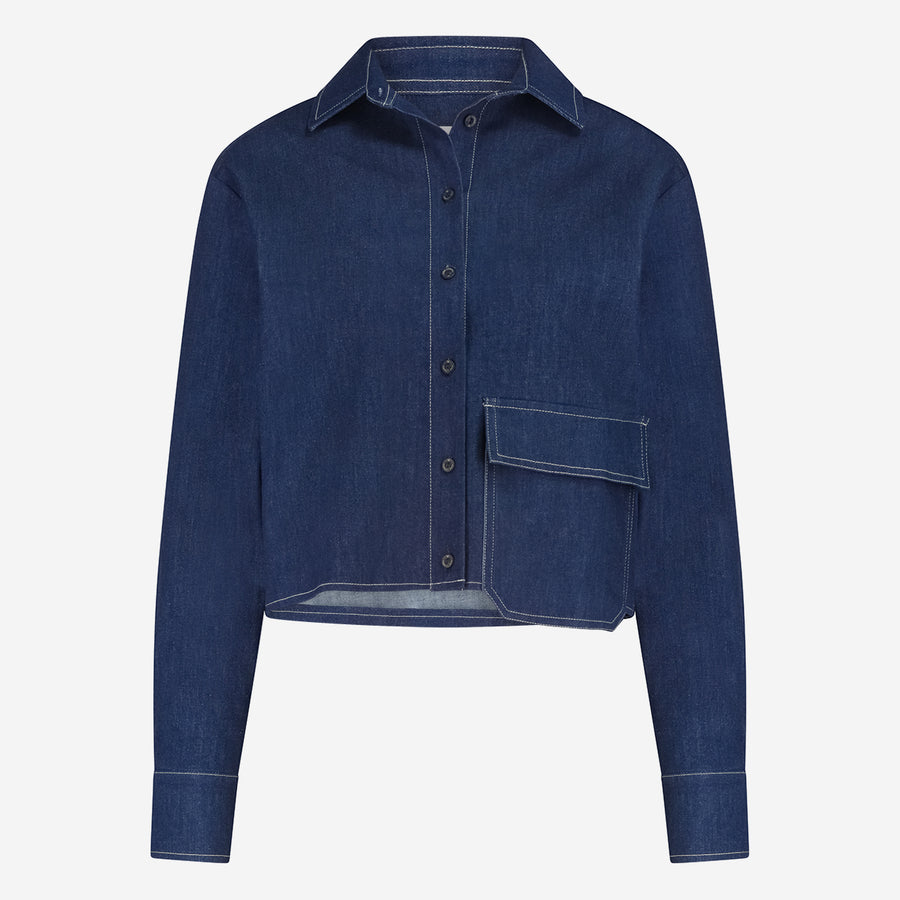 Kerry denim blouse | Blue denim