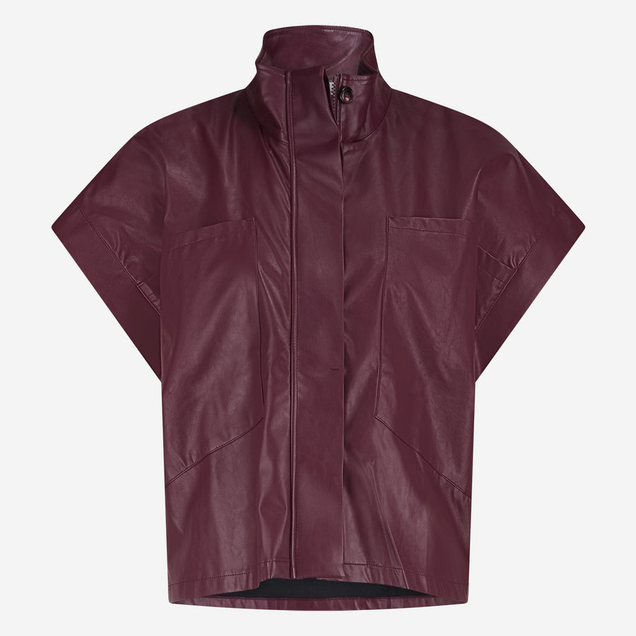 Paola eco leather blouse | Bordo
