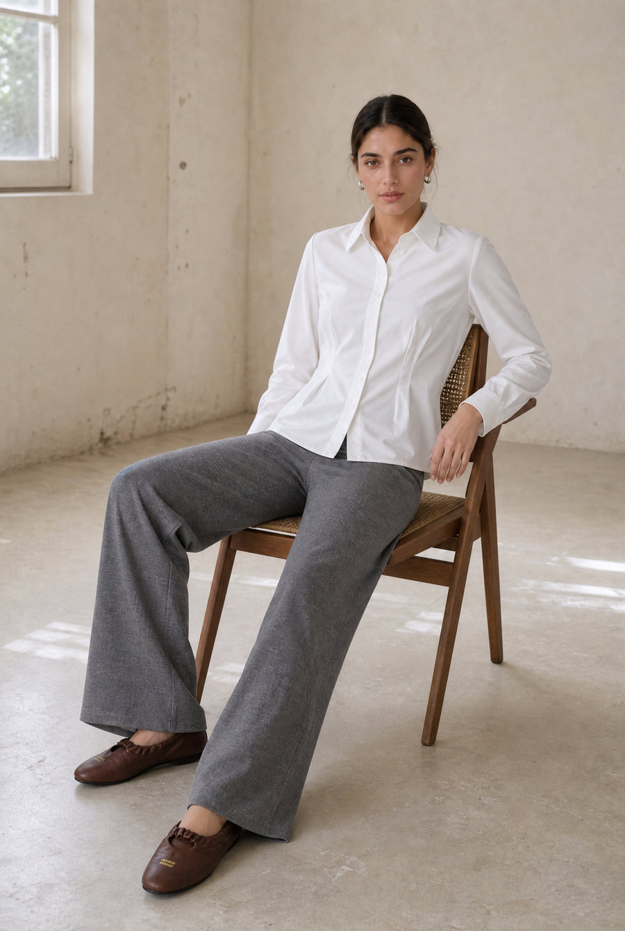 Viscose wide-leg pants