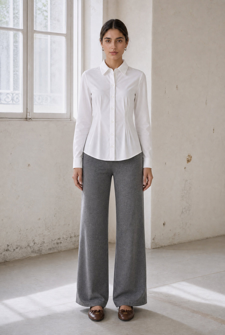 Viscose wide-leg pants