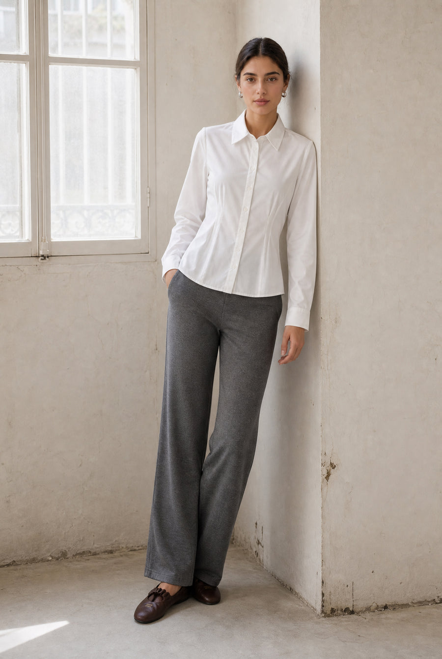 Viscose wide-leg pants