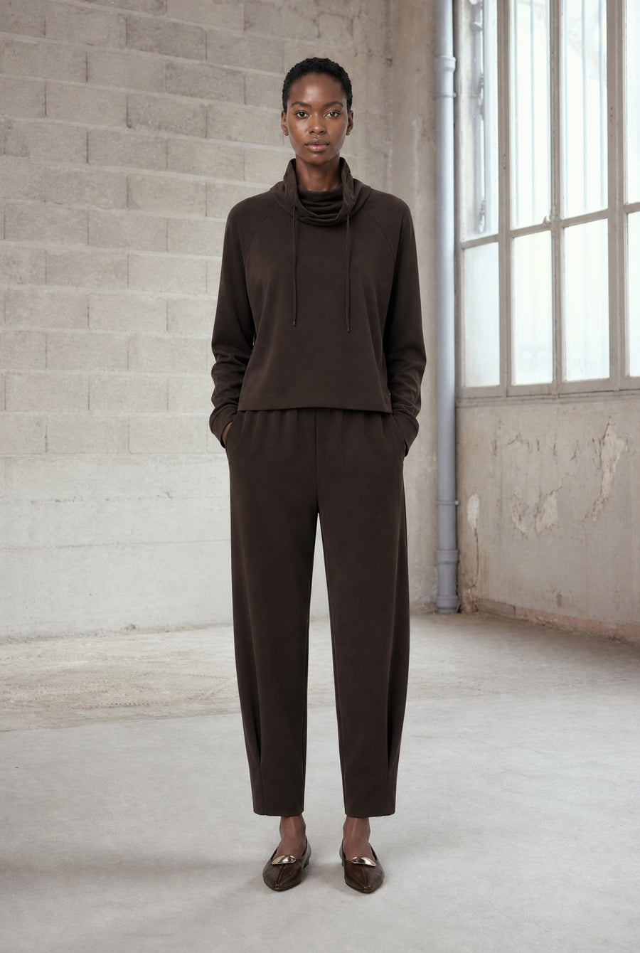 Maren top technical jersey | Chocolate