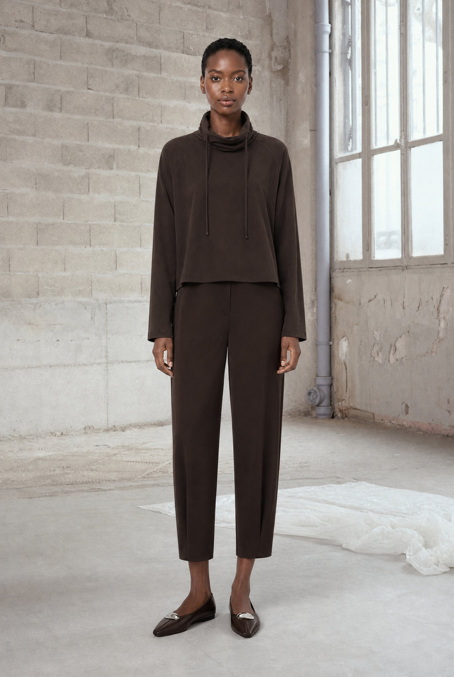 Maren top technical jersey | Chocolate