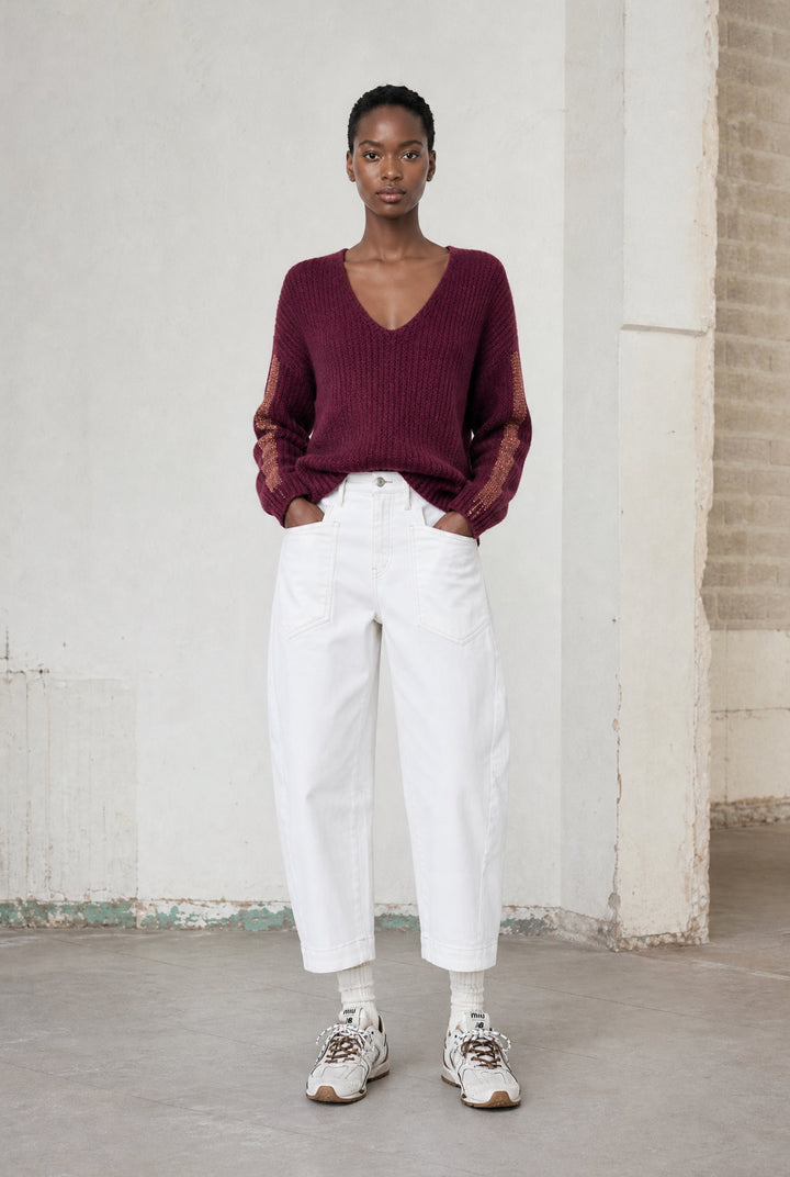 Martinez white barel jeans